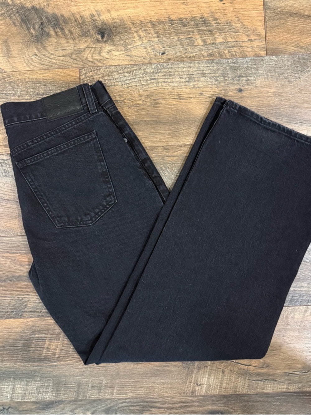 Aritzia Denim Forum The Farrah Lo-Rise Wide Jean in Black Size 27